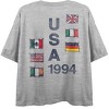 Team Gear Vintage Statue Of Liberty USA 1994 Women's Athletic Heather Crew Neck Short Sleeve Crop Top-Small - 3 of 4