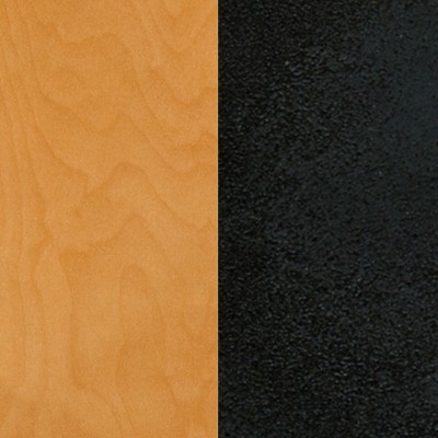 Black Metal Barstool with Natural Wood Seat