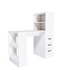 Homy Casa Desk with 4-in-1 Socket, 3 Drawers & 4-Tier Storage Shelves - 2 of 4