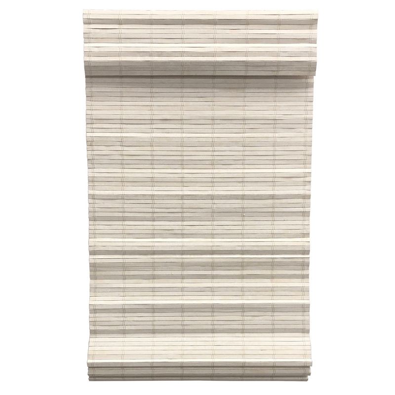 Radiance Brooklyn 23-in Cordless White Distressed Bamboo Roman Shade, 1 of 6