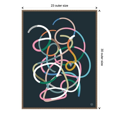 Dan Hobday Abstract Multicolor Beaded Framed Canvas Wall Art
