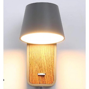 1-Light Gray Plug-In 1-Light Swing Arm Wall Lamp - 1 of 4