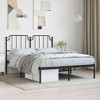 vidaXL Classic Black Metal Bed Frame with Headboard - Sturdy Steel Construction, Breathable Metal Slats - 2 of 4