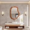 LuxenHome Natural Wood Finish Asymmetrical MDF Frame Wall Mirror, 31.5” H x 22.6” W Brown - 2 of 4