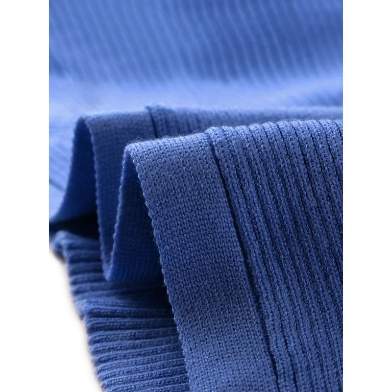 Seta T Women's Wrap V Neck Long Sleeve Waist Tie Back Slim Fit Ribbed Knit Crop Sweater, 5 of 6