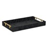 Cheung's Ausel Crinkled Gloss Pattern Tray with Gold Handles - Black - 3 of 4