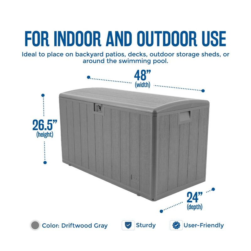 Plastic Development Group Weather-Resistant Resin Outdoor Storage Patio Deck Box with Soft-Close Lid, 2 of 7