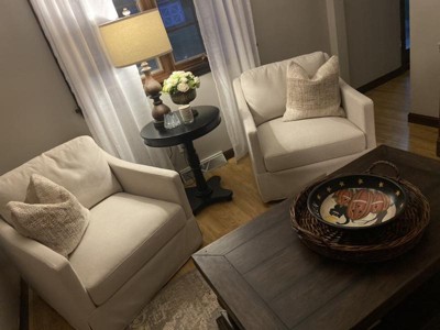 Vivian Park Upholstered Swivel Chair Cream - Thresholdâ¢ Designed With Studio Mcgee : Target