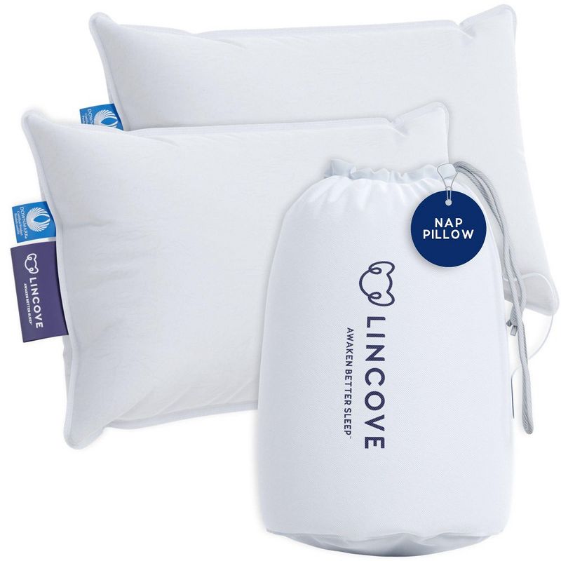 Lincove Microgel Travel Pillow - Plush and Cozy Luxury Pillow to Support Head, Neck, While Sleeping on Airplanes, Cars, Hotels & Home - 2 Pack, 1 of 5