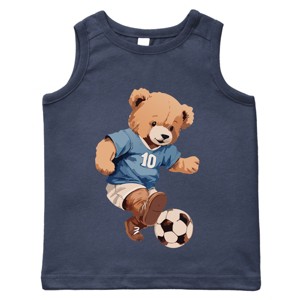 The Juniper Shop Watercolor Soccer Bear Toddler Tank - 1 of 4