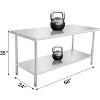 Commercial Stainless Steel Table for Prep & Work, 60 x 24 in Kitchen Food Prep Table with Adjustable Under Shelf and Hooks, for Warehouse,Garage - 4 of 4