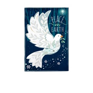 Evergreen Peace on Earth Dove Burlap Garden Flag 12 x 18 Inches Indoor Outdoor Decor - 1 of 4