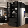 Famapy 31.5''W  Glass Doors Display Cabinet Wooden Pantry Organizer - 3 of 4