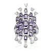 Slickblue Brass Rhodium Ring with Amethyst CZ - Stunning Oval Synthetic Stone, Single-Tone Design, for Women, Size 5-9 - 4 of 4