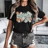 Floral Mama Checkered T-Shirt, White, Natural and Black Retro Tee for Stylish Mothers| OrnamentallyYou - 4 of 4