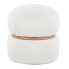 Sapphtopaz Modern Ottoman with Natural Wood Accent Boucle Upholstered Pouf with Foam Pad Multi-Purpose Shoe Bench for Living Room, Entryway - 3 of 4