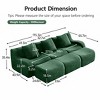 AENKYO Teddy Fabric Modular Deep Seat Sofa, 2 Pillows No Assembly Required Plush Boneless Sectional with Anti-Slip Base, Camel - 4 of 4