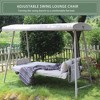 NAYSAYE Patio Swing 3 Seater Metal Swing Chair with Cushion and Adjustable Canopy for Outdoor Relaxation, Champagne, 88.19"*22.83"*11.81" - 3 of 4