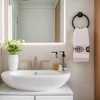 REGALWOVEN Cotton Soft Absorbent Waffle Design Leaves Pattern Decorative Hand Towel 13" x 29" 2 Pcs - 3 of 4