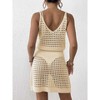 Women's Dress Knit Cami Slim-Fit See-Through Beach Dress  Cutout Design Summer Cover-Up for Vacation, Pool Parties & Resort Outfits - 3 of 4