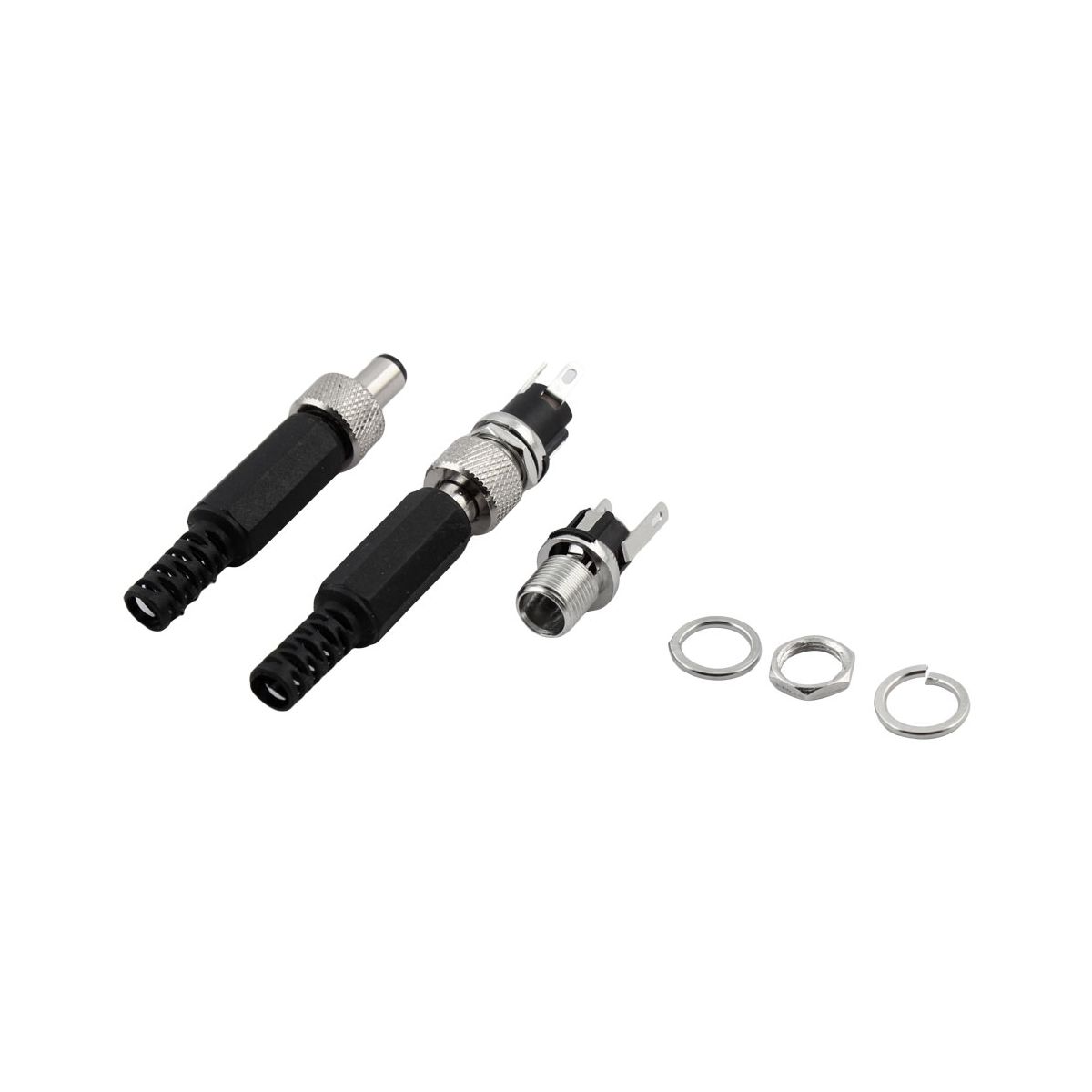 Unique Bargains Lockable Male 5.5mm x 2.1mm DC Power Jack Socket Female Panel Connector 2 Pcs - thumbnail 5