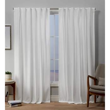 Set Of 2 Velvet Back Tab Light Filtering Window Curtain Panels - Exclusive Home