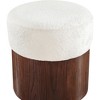 Meridian Furniture,Nimes Velour Fur Fabric Ottoman/Stool - 4 of 4
