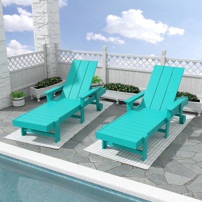 WestinTrends Ashore 2 Piece Reclining Chaise Lounge With Arms & Wheels