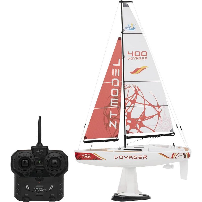 Playsteam Voyager 400 Motor-Power RC Sailboat 26 in - Red, 1 of 6
