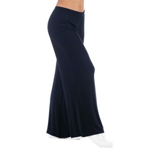 24seven Comfort Apparel Comfortable Solid Color Palazzo Lounge Pants - 1 of 3