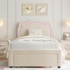 Twin Upholstered Bed Frame with Headboard, Velvet Princess Platform Bed Frame, Wooden Slats Support, No Box Spring Needed - 4 of 4
