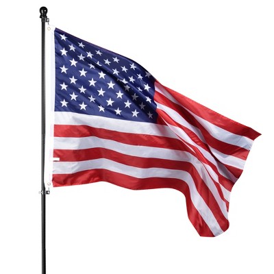 Yescom 6.5 Ft Aluminum Telescoping Flagpole Wall-Mounted Handheld Black