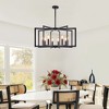 27" Modern Black Geometric 8-Light Chandelier ¨C Industrial Metal Pendant Light Fixture for Living Room, Dining Room, or Kitchen (Bulb Not Included) - 2 of 4