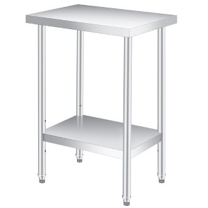 Stainless Steel Workbench, Commercial Kitchen Workbench with Adjustable Bottom Shelf, Suitable for Restaurants, Hotels, Garages, Indoors and Outdoors - 1 of 4