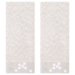 REGALWOVEN 100% Cotton Floral Embroidered Soft Absorbent Decorative Hand Towel 14 x 28 Inch - 1 of 4