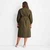 Women's Belted Maxi Shirtdress - Future Collective Dark Olive Green - 2 of 3