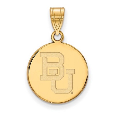 Black Bow Jewelry 14k Yellow Gold Baylor Bears NCAA Medium Pendant