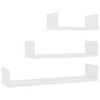 vidaXL Wall Display Shelf 3 pcs White Engineered Wood - 2 of 4