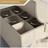Sorbus Dinnerware Organizer for Champagne Flute Glasses with Lid (Holds Service for 12) with Felt Protectors – 13 x 10 x 10.6 - 4 of 4