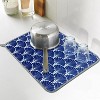 LunaLulinlk Dish Drying Mat for kitchen Absorbent Microfiber 16"x18" Blue Geometry - 3 of 4