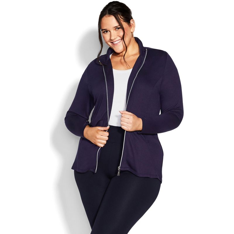 Women's Plus Size Zip Swing Jacket - navy | AVENUE, 5 of 11