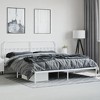 vidaXL Classic Metal Bed Frame with Supportive Headboard - Powder-Coated Steel Construction - 3 of 4