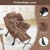 Modern Lounge Chair with Ottoman - Oversized Accent Chair with Folding Footrest - Comfortable Reading Chair for Living Room Bedroom - Beige - 4 of 4