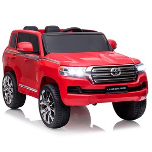 Coucheta 12V Licensed Toyota Land Cruiser Police SUV w/ Remote Control, 2-Seater Kids Ride-On with 2 Motors, 3 Speeds,LED Lights&Music for Boys/Girls - 1 of 4