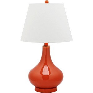 Amy Gourd Table Lamp - 24 Inch Height - LIT4087 - Orange - Safavieh - 1 of 4
