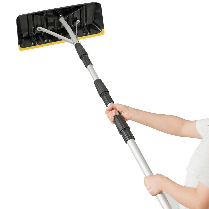 Costway 21FT Telescoping Snow Roof Rake Large Poly Blade Aluminum Tube Non-Slip Handle, 1 of 11
