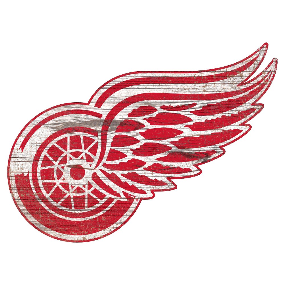 Photos - Wallpaper NHL Detroit Red Wings Distressed Logo Cutout Sign