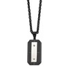 Black Bow Jewelry Stainless Steel Two Tone Brushed & Polished Dog Tag Necklace, 24 Inch - 2 of 4
