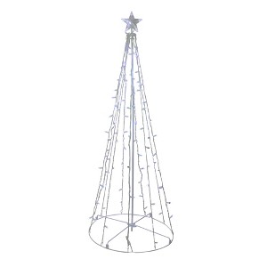 Northlight 5' Blue and White LED Lighted Twinkling Show Cone Christmas Tree Outdoor Decor - 1 of 4