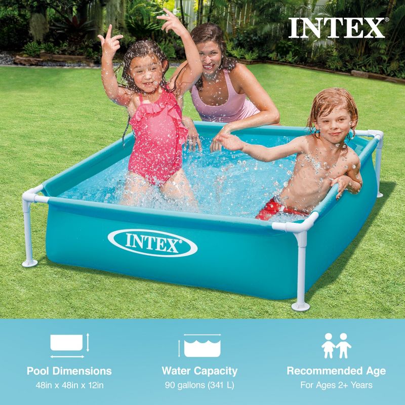 Intex 4 Foot x 12 Inch Miniature Durable Vinyl Outdoor Above Ground Frame Kiddie Swimming and Teaching Baby Pool for Ages 3 and Up, Blue, 2 of 7